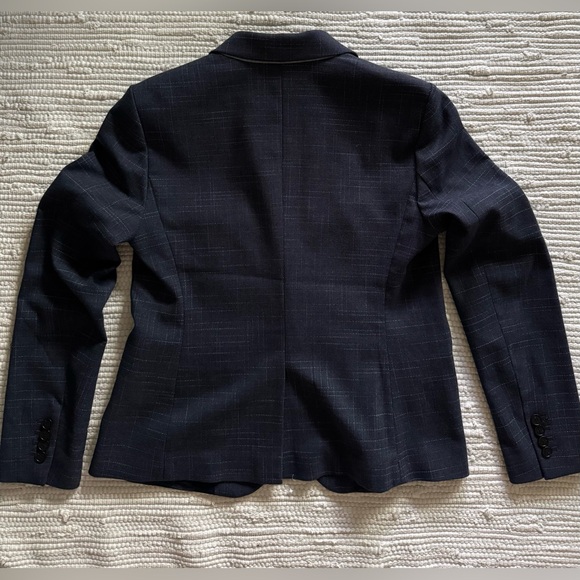 Ann Taylor Blue Plaid Single Button Blazer - Picture 5 of 7